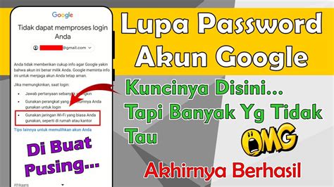 Cara Memulihkan Akun Google Lupa Kata Sandi Hp Hilang Youtube