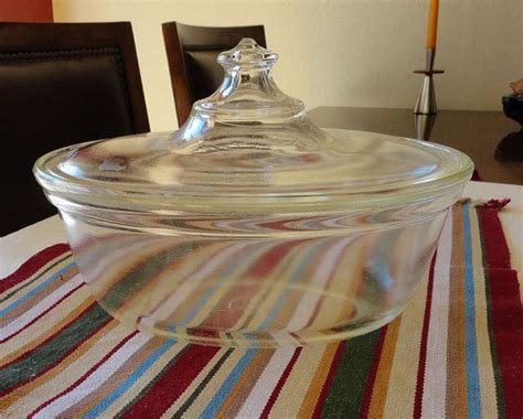 Vintage Deep Oval Lidded Pyrex Clear Glass Casserole By Retrowear Home And Living Kitchen