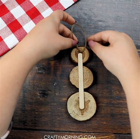 Wood Slice Snowmen Ornaments Crafty Morning