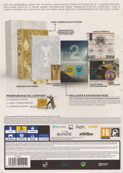 Destiny 2 Limited Edition Cover Or Packaging Material Mobygames