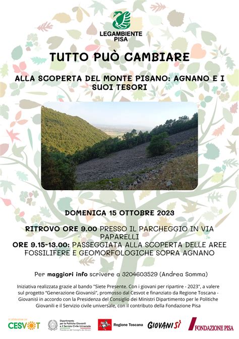 Escursione Domenica Ottobre Alla Scoperta Del Monte Pisano Agnano