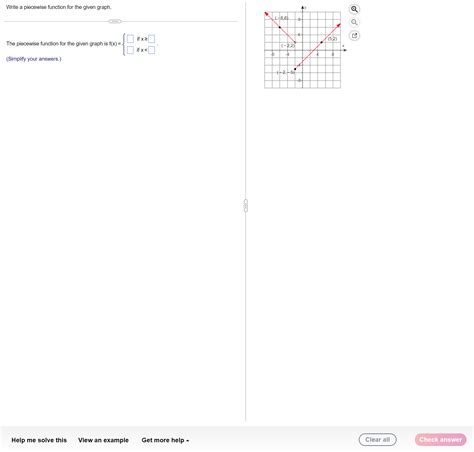 Solved Write A Piecewise Function For The Given Graph 66 1 8 The Course Hero