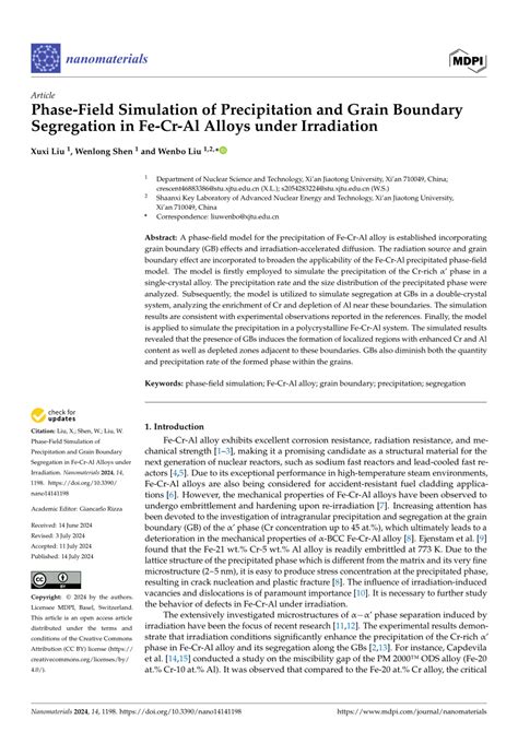 PDF Phase Field Simulation Of Precipitation And Grain Boundary