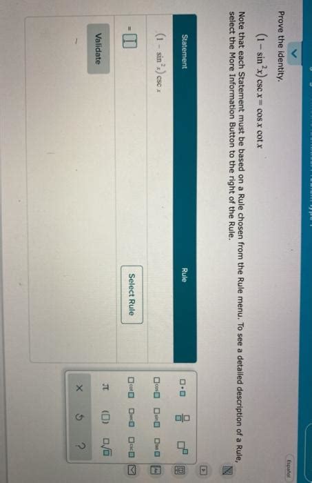 Solved Prove The Identity 1 Sin X Csc X Cos X Cotx Note Chegg