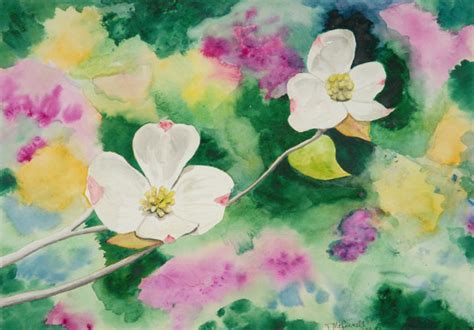 Dogwood Blossom Painting by teddiem on DeviantArt