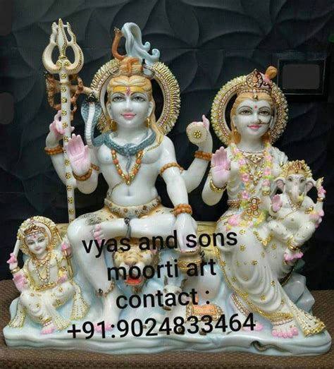 Painted Hindu Gauri Shankar Marble Statue For Worship Size Min