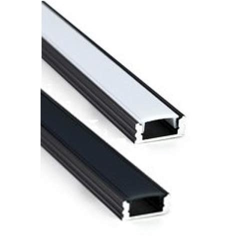 Perfil Aluminio Superficie Negro Line 175x7mm Para Tiras Led Barra