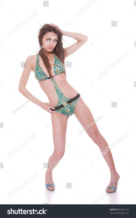 Sexy Bikini Model Over White Background Stock Photo Shutterstock
