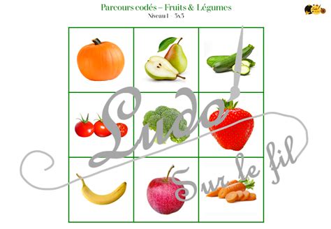 Suis les parcours codés Fruits et Légumes Ludo Sur Le Fil