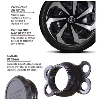 Kit Calota Spider Aro Prata Preto Vw Saveiro Gol Up Santana