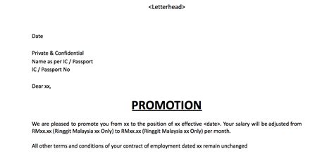 Sample Letter Of Employment Malaysia