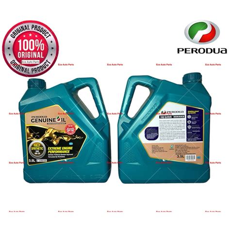 PERODUA GENUINE OIL LUBRICANT SAE 0W 20 FULLY SYNTHETIC 3 5L API SN