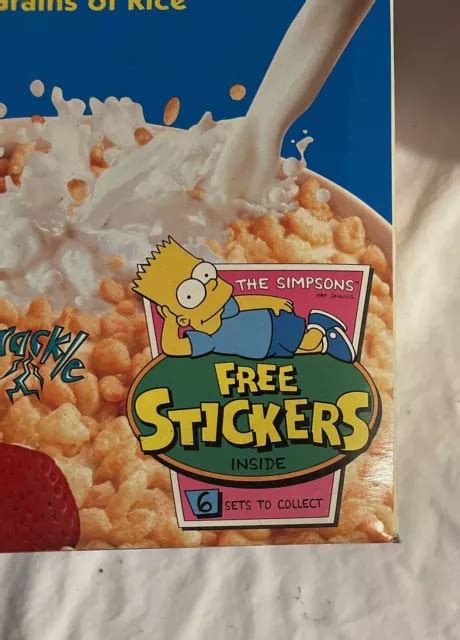 Kelloggs Simpsons Rice Bubbles Australian Only Cereal Box G Stickers