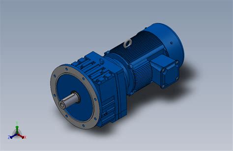 Rf97法兰轴伸式安装斜齿轮减速机rf97 Y15 4p 160l M1 0° Φ450solidworks 2018模型图纸下载 懒石网