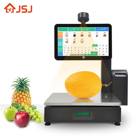 Auto Recognize Touch Screen Ai Smart Pos Weighing Scale With Label