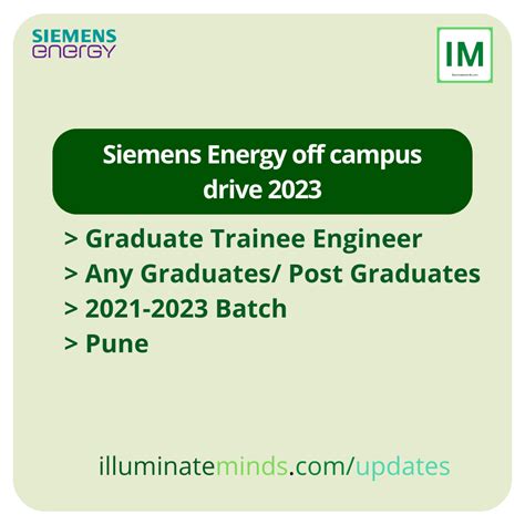 Siemens Energy Off Campus Drive Graduate Trainee Engineer Any