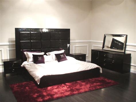 Modern Bedroom Set Glam Black