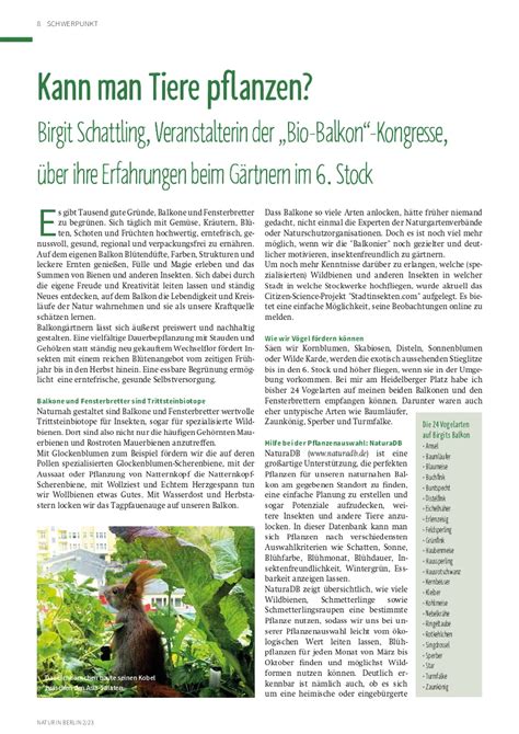 Presseschau Der Balkonexpertin Birgit Schattling Bio Balkon