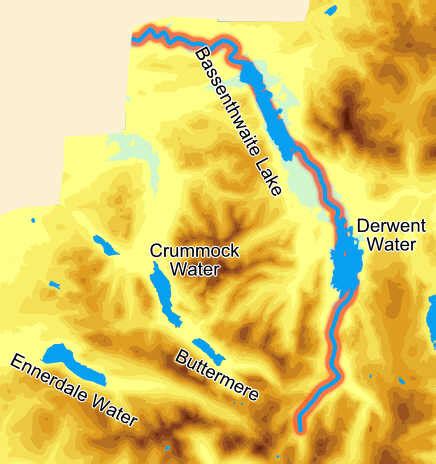 Course of the River Derwent (Cumbria)