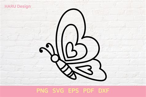 Cute Butterfly Outline Graphic By Harudesign · Creative Fabrica