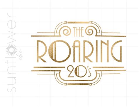 Gold Art Deco Roaring 20s Png Downloads Gold Foil Roaring 20s Cricut