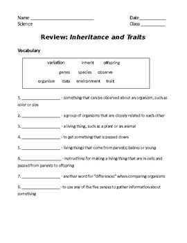 Amplify Science Grade Unit Inheritance Traits Review For Test