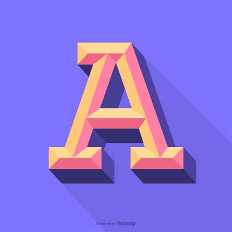 Colorful 3d Beveled Letter A Typography Vector Design 191251 Vector Art