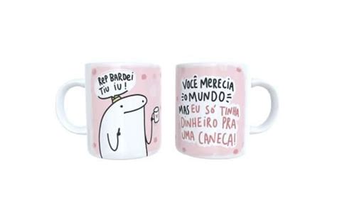 Caneca de Cerâmica Rep Bardei tiu iu flork meme aniversário LIVE