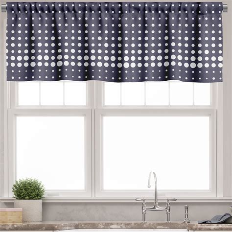 Ambesonne Abstract Window Valance Polka Dotted Flows Pattern 54 X 18