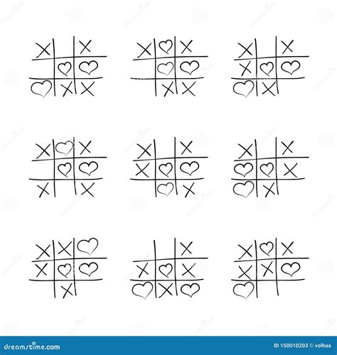 Tic Tac Toe Icons Set Noughts And Crosses Game Xs And Os Icon