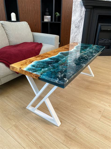 Ocean Resin Table Epoxy Table Epoxy Resin Ocean Coffee Table Dining Table Luxury Home Living