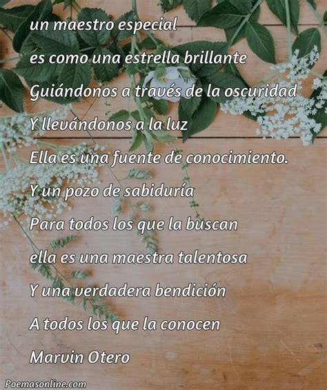 Cinco Mejores Poemas Para Una Maestra Especial Poemas Online