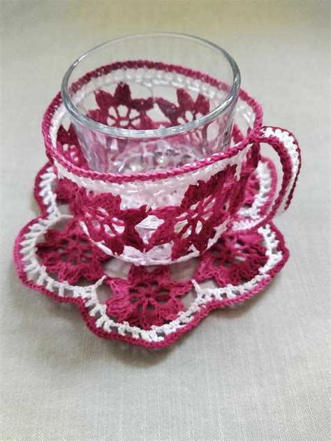 Home Decor Hand Crocheted Coffee Cup Sleeve Mug Insulator Etsy