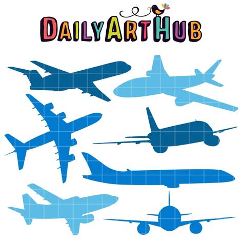 Airplane Silhouettes Clip Art Set – Daily Art Hub // Graphics ...