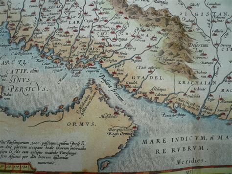 Persici Sive Sophorum Map Ortelius Anno 1571 Fine Contempora By