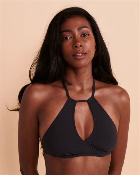 Billabong Sol Searcher High Neck Bikini Top Black Bikini Village