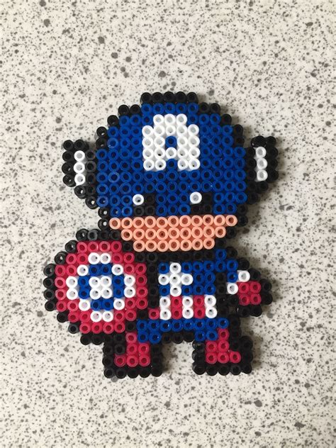 Captain America Hama Mini Perler Beads Easy Perler Bead Patterns