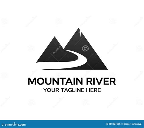 Landscape With A River In The Mountains Logo Design Landscape With