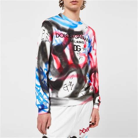 Dolce And Gabbana Graffiti Sweatshirt Men Multi S9000 Flannels