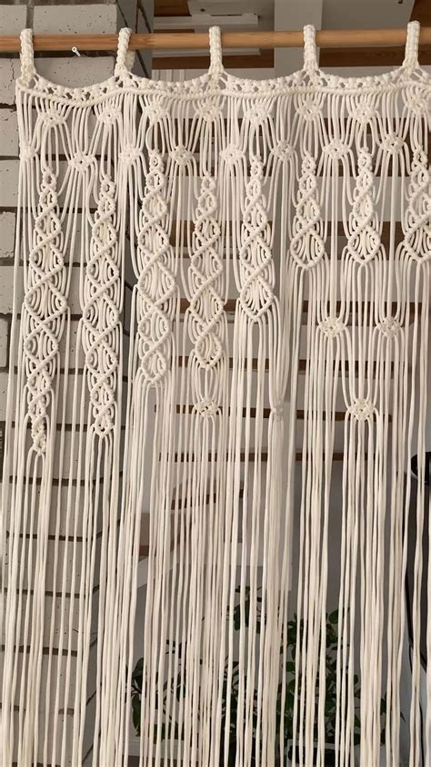 Macrame Shower Curtainmacrame Curtain Dividermacrame Curtain Etsy