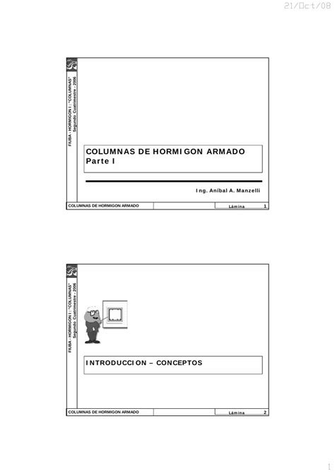 PDF COLUMNAS DE HORMIGON ARMADO Parte I Materias Fi Uba Ar 7401