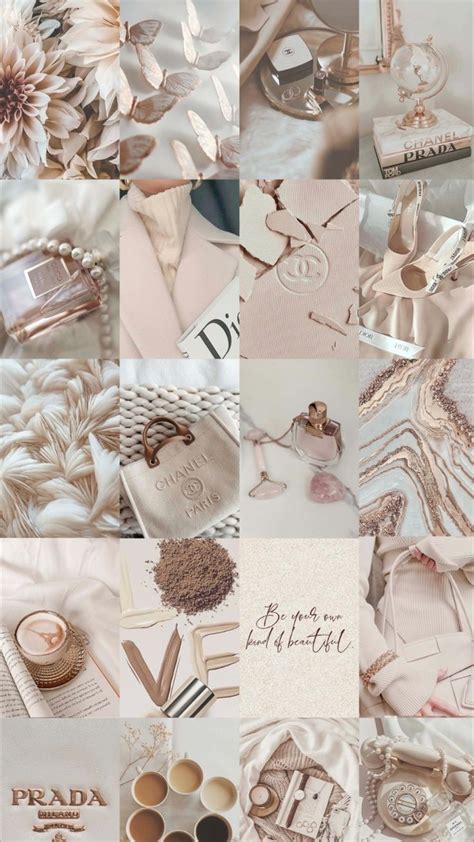 Spice up your room with this soft beige aesthetic photo wall collage ...