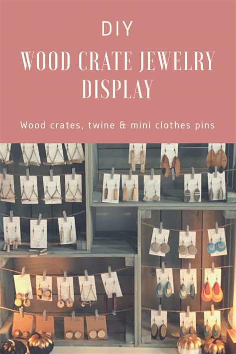 Diy Wood Crate Jewelry Display Made With 4 Wooden Crates Twine And