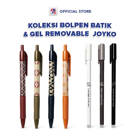 Jual Pulpen Bolpoin Bulpen Motif Batik Joyko BP 184 Eraser Gel Pen