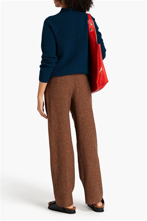 Vince Ribbed Wool And Cashmere Blend Sweater The Outnet