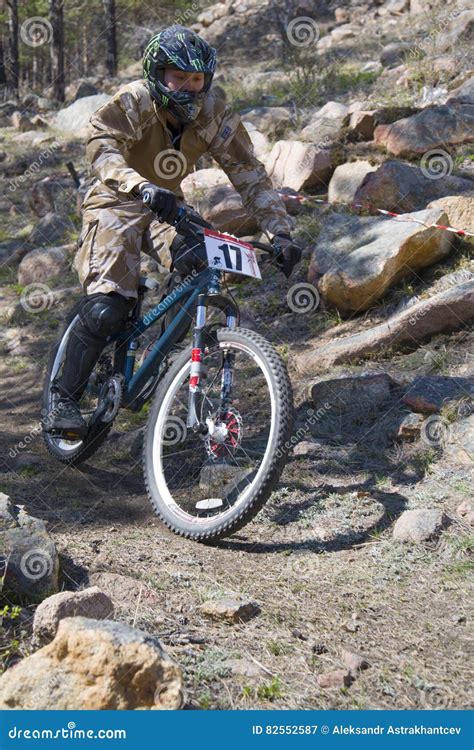 Ulan Ude Russia April Unidentified Racer Overcomes The Jump On