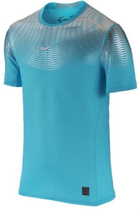 Nike Pro Combat Hypercool Max Fitted Mens Shirt New Blue Sliver 744281 418 Sz L Nike