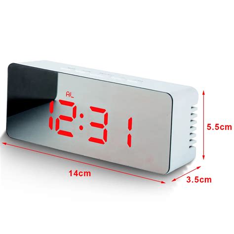 Radio Reveil Blue R Veil Num Rique Miroir Led Horloge De Table Snooze