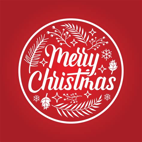 Merry Christmas Red Circle Logo 4340763 Vector Art At Vecteezy