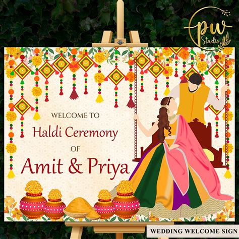 Couple Haldi Signages Pithi Signages Haldi Decoration As Etsy